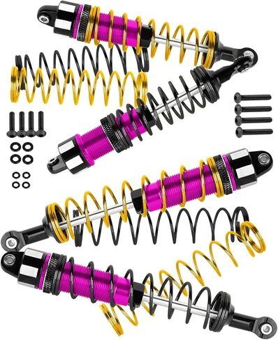 RC Aluminium Shock Absorber Upgrades Part for 1/10 Kraton 4x4 4S V2 BLX,Outcast 4x4 4S V2 BLX,Front Rear Big Bore Shocks Absorber Damper Hops Up,4pcs,Pink in Saudi Arabia