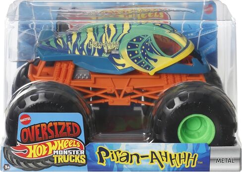 Hot Wheels Monster Trucks كبيرة الحجم Piran-Ahhhh، سيارة دييكاست بمقياس 1:24، موديل 2025، لعبة قابلة للجمع in Kuwait