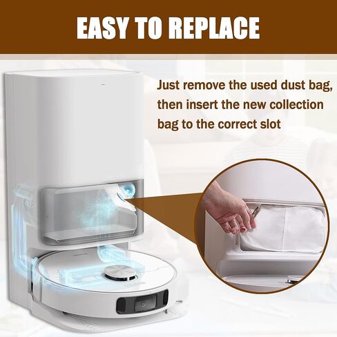 8 Pack Dust Bags Compatible With Roborock Q Revo Qrevo S Qrevo MaxV Qrevo Pro Qrevo Curv Qrevo Edge Qrevo Slim Qrevo Master S8 MaxV Ultra S8 Max Ultra Robot Vacuum Bags Disposable Bag Accessory in Saudi Arabia