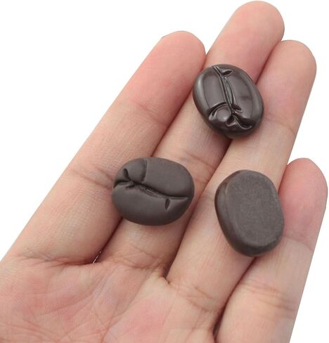 XGNG 100 قطعة من الراتنج المصغر لحبوب القهوة، زينة برأس مسطح، مغناطيس الثلاجة، زينة مناسبة للمشروعات اليدوية اليدوية in Kuwait