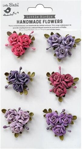 Little Birdie Francisca Paper Flowers 6/Pkg-Shabby Chic in Saudi Arabia