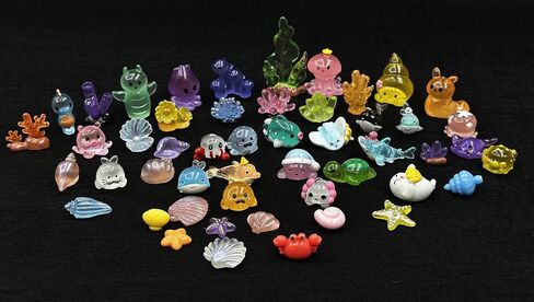 Geiomoo Mini Resin Crafts Set, Mixed Landscape Fish Tank Accessories, Miniature for DIY Home Garden Decors (50 Pcs) in Saudi Arabia
