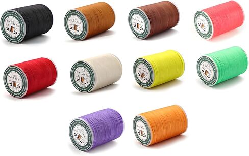 1 Roll Flat Waxed Thread 0.8mm Diameter Leather Sewing Thread 90 Meter Hand-Woven Yarn for DIY Crafts in Saudi Arabia