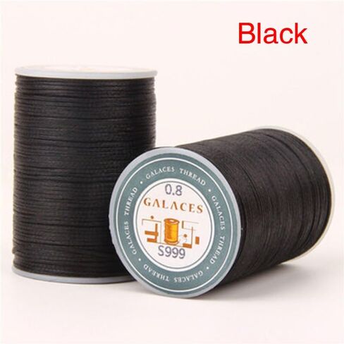 1 Roll Flat Waxed Thread 0.8mm Diameter Leather Sewing Thread 90 Meter Hand-Woven Yarn for DIY Crafts in Saudi Arabia
