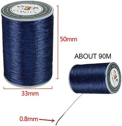 1 Roll Flat Waxed Thread 0.8mm Diameter Leather Sewing Thread 90 Meter Hand-Woven Yarn for DIY Crafts in Saudi Arabia