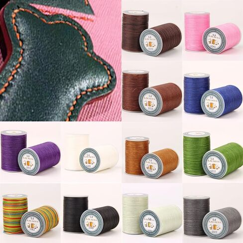 1 Roll Flat Waxed Thread 0.8mm Diameter Leather Sewing Thread 90 Meter Hand-Woven Yarn for DIY Crafts in Saudi Arabia