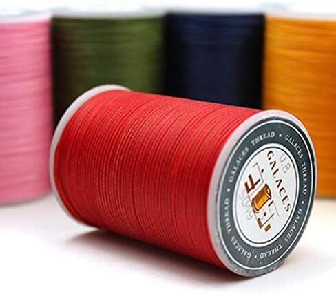 1 Roll Flat Waxed Thread 0.8mm Diameter Leather Sewing Thread 90 Meter Hand-Woven Yarn for DIY Crafts in Saudi Arabia