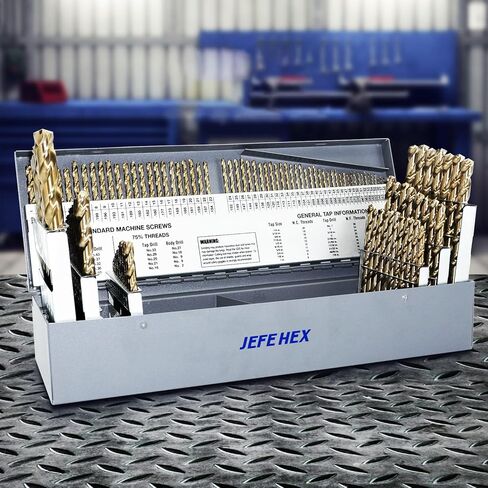 5/16-Inch High Speed Steel with 3-Flat Shanks, Black & Gold Finished, Jobber Length Twist Drill Bit, 135 Degree Split Point (2-Piece) in Kuwait