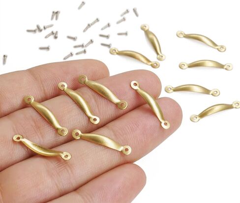 Odoria Dollhouse Door Handles Miniature: 1/6 Scale Gate Pulls for Dolls Furniture Cabinet Hardware - Mini Drawer Metal Antique Vintage Golden 12Pcs in Saudi Arabia