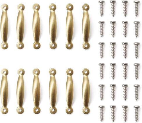 Odoria Dollhouse Door Handles Miniature: 1/6 Scale Gate Pulls for Dolls Furniture Cabinet Hardware - Mini Drawer Metal Antique Vintage Golden 12Pcs in Saudi Arabia