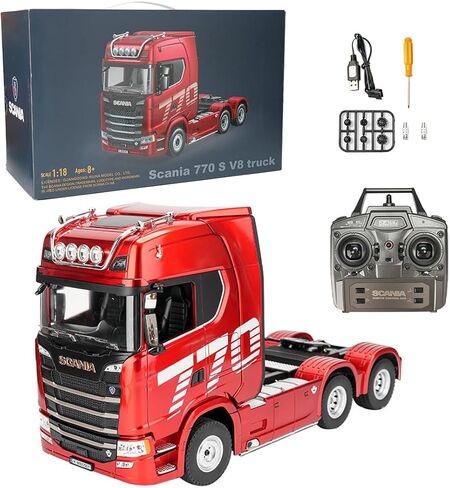 770S 1/18 RC نصف مقطورة، شاحنة جرار ثقيلة 6 × 4 مع دفع خلفي، نموذج قابل للجمع للبالغين (1501) in Kuwait
