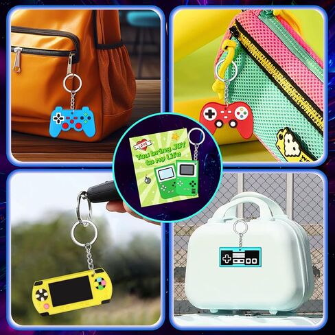 Letapapa 30 Pack Valentines Day Cards for Kids with Video Game Keychains, Valentines Day Gifts for Kids Classroom, Valentines Exchange Cards for Kid, Valentines Party Favors, School Classroom Prize in Saudi Arabia