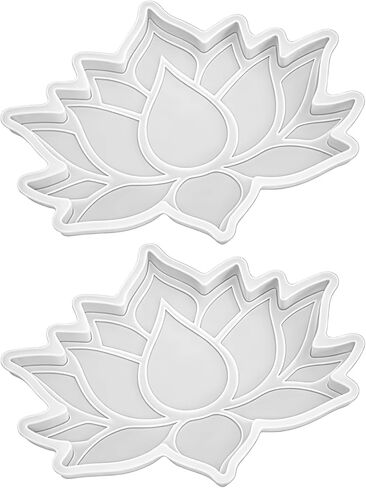 2Pcs Lotus Flower Coaster Silicone Mold, Epoxy Resin Casting Mold, DIY Crystal Cup Mat Making Tool, DIY Crafts Decorations in Saudi Arabia
