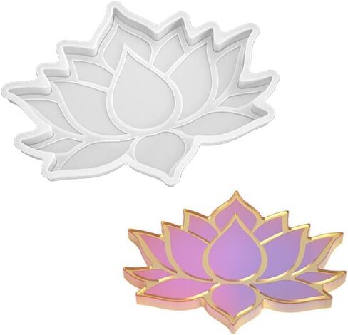 2Pcs Lotus Flower Coaster Silicone Mold, Epoxy Resin Casting Mold, DIY Crystal Cup Mat Making Tool, DIY Crafts Decorations in Saudi Arabia