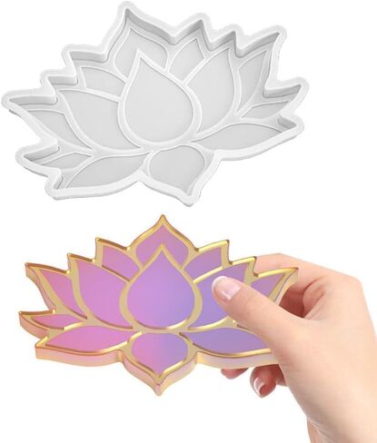 2Pcs Lotus Flower Coaster Silicone Mold, Epoxy Resin Casting Mold, DIY Crystal Cup Mat Making Tool, DIY Crafts Decorations in Saudi Arabia