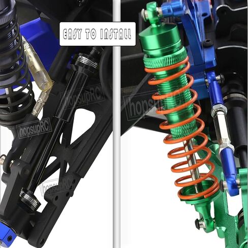 #45 Steel Drive Shaft CVD Upgrades Part for 1/10 Slash Rustler Stampede Hoss VXL 4X4 4WD,4PCS Alloy Full Metal Front Rear Shocks Absorber Damper, Front Rear Suspension A Arm,Green in Saudi Arabia