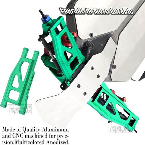 #45 Steel Drive Shaft CVD Upgrades Part for 1/10 Slash Rustler Stampede Hoss VXL 4X4 4WD,4PCS Alloy Full Metal Front Rear Shocks Absorber Damper, Front Rear Suspension A Arm,Green in Saudi Arabia