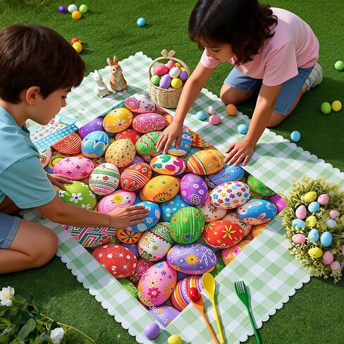 JOYIN عيد الفصح 1000 قطعة بانوراما الألغاز (30 × 24 بوصة) الألغاز موضوع البيض، عيد الفصح التعليمية الطرف تفضل سلة أفخم للأطفال والكبار من جميع الأعمار. in Saudi Arabia