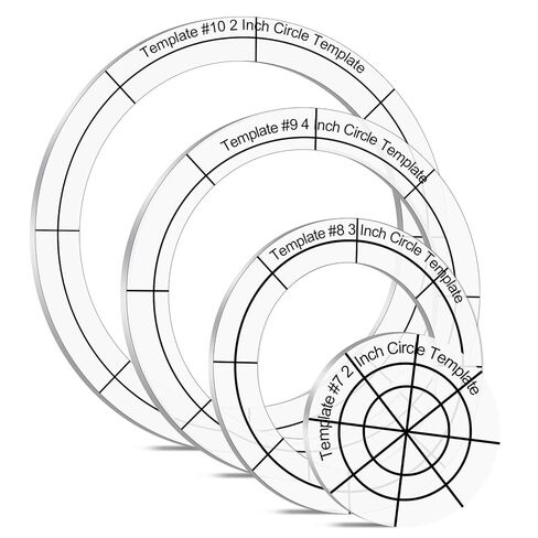 4 عبوات من مجموعة مسطرة قالب اللحف الأكريليك، قالب اللحف الأكريليك بهلوان أشكال دائرية مساطر لصنع البطانية، حرفة الملابس DIY in Kuwait