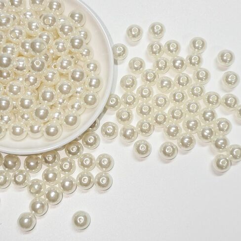 Pearl Beads for Jewelry Making Holes ABS Craft Beads with Holes for Jewelry Making, Bracelet, Necklace Crafting Bulk Bead Kit (10mm,Ivory White/450 pcs) in Saudi Arabia