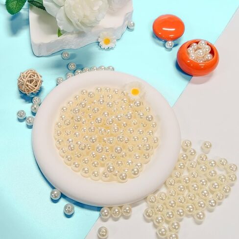 Pearl Beads for Jewelry Making Holes ABS Craft Beads with Holes for Jewelry Making, Bracelet, Necklace Crafting Bulk Bead Kit (10mm,Ivory White/450 pcs) in Saudi Arabia