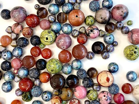 2,29 oz (65 g) Assorted Beads Mix: Czech Glass Beads, Flower & Leaf Shapes - Flower Beads for Jewelry Making in Saudi Arabia
