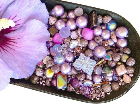 2,29 oz (65 g) Assorted Beads Mix: Czech Glass Beads, Flower & Leaf Shapes - Flower Beads for Jewelry Making in Saudi Arabia