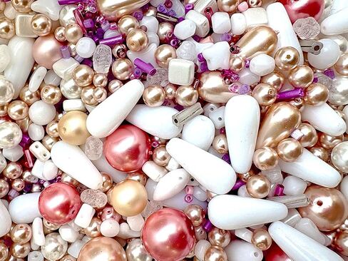 2,29 oz (65 g) Assorted Beads Mix: Czech Glass Beads, Flower & Leaf Shapes - Flower Beads for Jewelry Making in Saudi Arabia