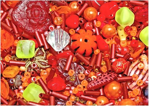 2,29 oz (65 g) Assorted Beads Mix: Czech Glass Beads, Flower & Leaf Shapes - Flower Beads for Jewelry Making in Saudi Arabia