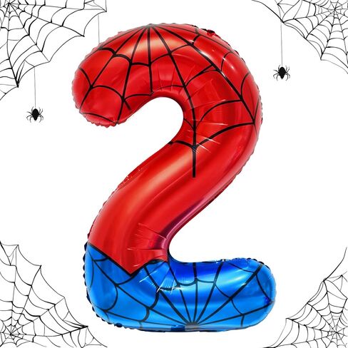 Spider Web Number 3 Balloon Birthday Decoration, Superhero Themed 40in Giant Mylar Number Party Supplies in Saudi Arabia