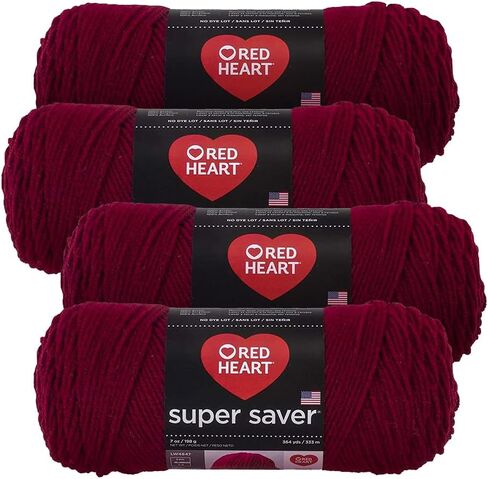 Red Heart Super Saver Yarn (4-Pack of 7oz Skeins) (Burgundy) in Saudi Arabia