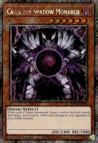 Caius The Shadow Monarch (Platinum Secret Rare) - RA03-EN194 - Platinum Secret Rare - 1st Edition in Saudi Arabia