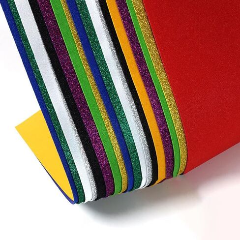 10 PCS of Random Color Glitter Paper,A4 EVA Foam Paper,for Crafts,Desktop Decoration,and DIY Art Projects in Saudi Arabia