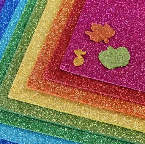 10 PCS of Random Color Glitter Paper,A4 EVA Foam Paper,for Crafts,Desktop Decoration,and DIY Art Projects in Saudi Arabia