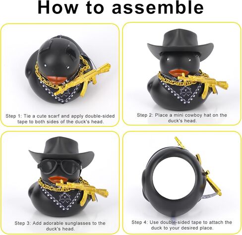 2pcs Cowboy Rubber Ducks for Car, Cool Cowboy Ducks Car Ornaments with Hat Glasses Funny Mini Ducky for Dashboard Decorations Home Table Office Gifts in Saudi Arabia