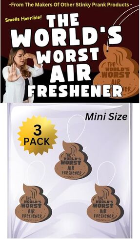 3 Pack - World's Worst Air Fresheners - Stinky Prank - Gag Gifts -Novelty - Smells Horrible - Funny Prank - Practical Joke Gag Gift Gross Smelling in Saudi Arabia
