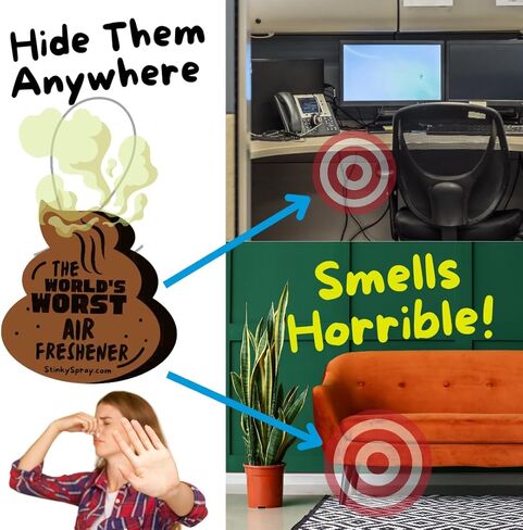 3 Pack - World's Worst Air Fresheners - Stinky Prank - Gag Gifts -Novelty - Smells Horrible - Funny Prank - Practical Joke Gag Gift Gross Smelling in Saudi Arabia
