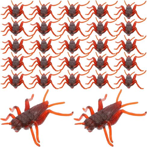 50 Pcs Lifelike Cricket Prank Props Plastic Cricket Toys Simulation Bug Props for Party Fools' Day in Saudi Arabia