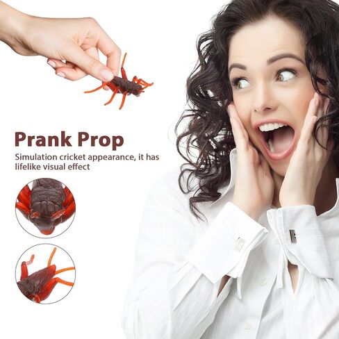 50 Pcs Lifelike Cricket Prank Props Plastic Cricket Toys Simulation Bug Props for Party Fools' Day in Saudi Arabia