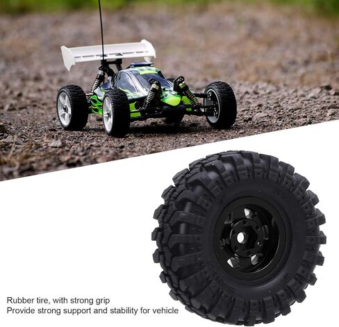 إطار محور العجلة بمقياس 1/24 من SUNGOOYUE، مجموعة إطارات مطاطية لمحور سبائك الألومنيوم البيضاوية 1.0 لتسلق السيارة مع ملحقات براغي مفتاح الربط (أسود) in Kuwait