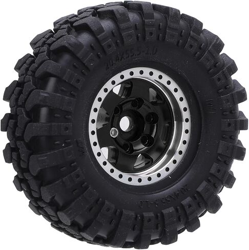 إطار محور العجلة بمقياس 1/24 من SUNGOOYUE، مجموعة إطارات مطاطية لمحور سبائك الألومنيوم البيضاوية 1.0 لتسلق السيارة مع ملحقات براغي مفتاح الربط (أسود) in Kuwait