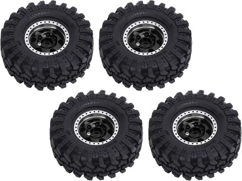 إطار محور العجلة بمقياس 1/24 من SUNGOOYUE، مجموعة إطارات مطاطية لمحور سبائك الألومنيوم البيضاوية 1.0 لتسلق السيارة مع ملحقات براغي مفتاح الربط (أسود) in Kuwait