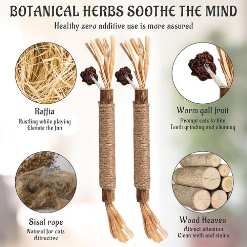 8 Pack Natural Cat Chew Toys,Silvervine Sticks for Cats,Silver Vine Sticks Cats Love, Durable and Safe Kitten Teething Sticks, Made with Premium Matatabi Wood in Kuwait