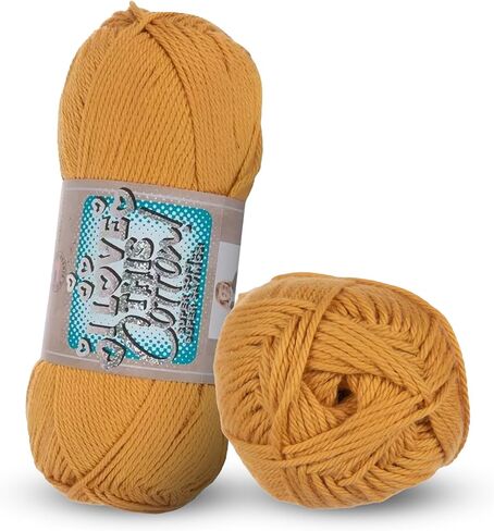I Love This Cotton Medium Soft Skein Yarn for Crocheting & Knitting Blankets, Hats & Accessories, 180 Yards of 100% Cotton Yarn, Gold in Saudi Arabia