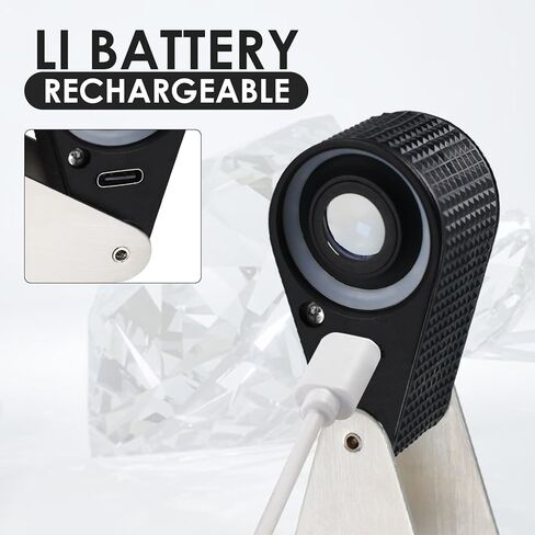 15X Jewelers Loupe with LED & UV Light - Rechargeable Pocket Loupe Magnifier with 22mm Triplet Lens Metal Construction, Illuminated Jewelry Loop Magnifying Glass for Jewelers, Watch Repair, Hobbyists in Kuwait