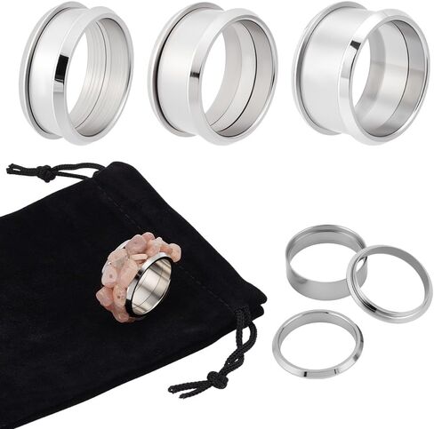 UNICRAFTALE 3 Sets 3 Sizes Grooved Finger Ring Settings 316 Stainless Steel Detachable Ring Core Blank for Inlay Rings Jewelry Making Polished Comfort Grooved Finger Rings in Saudi Arabia