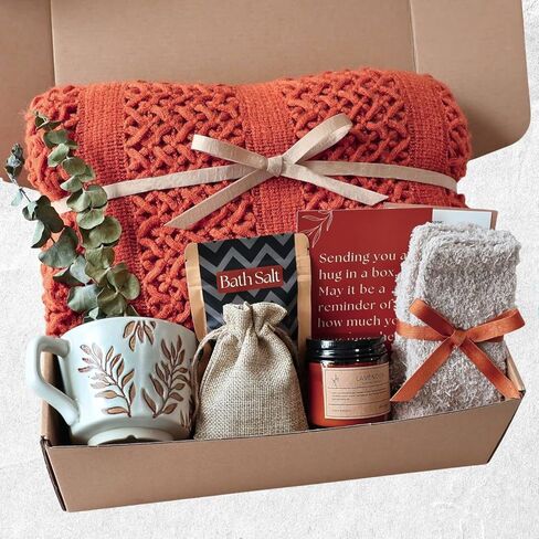 Get Well Soon Gift Baskets for Women – Care Package for Women After Surgery, Thinking of You Gifts, Birthday Basket, Self Care Gift Box, Comfort Hug in a Box (Lavender Purple) in Saudi Arabia