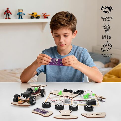 سيارة سباق خشبية، مجموعات STEM للأطفال من سن 8 إلى 10 سنوات، ألعاب STEM للأولاد من سن 8 إلى 12 عامًا، مجموعات بناء نموذج سيارة للتحكم عن بعد، مشاريع الحرف العلمية، هدية تعليمية لعمر 9 10 11 12 13 14 عامًا في سن المراهقة in Kuwait