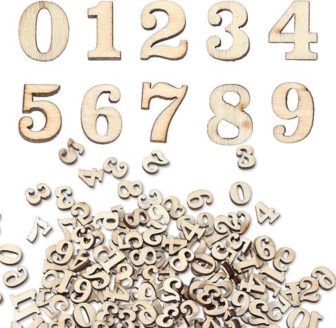 200pcs Small Wooden Numbers 0.6inch Wood Numbers 0-9 Mini Unfinished Wooden Number for Crafts Arts DIY Project Home Decorations in Saudi Arabia
