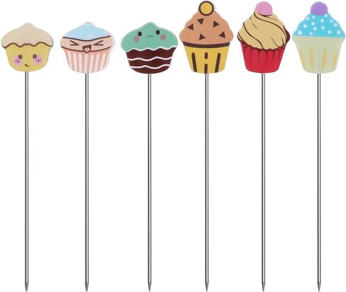 6pcs Stainless Steel Check for Baking Doneness, Colorful Kitchen Endurance Skewer with Plastic Handles (Green, Blue, Yellow, Pink) in Saudi Arabia